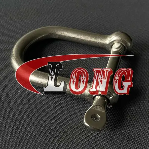 Wide D Shackle Captive Pin Stainless Steel