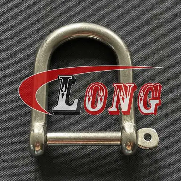 Wide D Shackle Captive Pin Stainless Steel