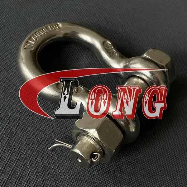 Oversized Bolt Type Pin Bow Shackle Precision Cast US Type Stainless Steel