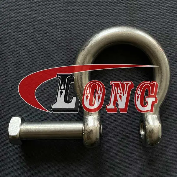 Captive Square Head Pin Bow Shackle Stainless Steel