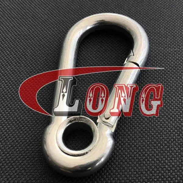 spring snap hook with eye galvanized din5299 A