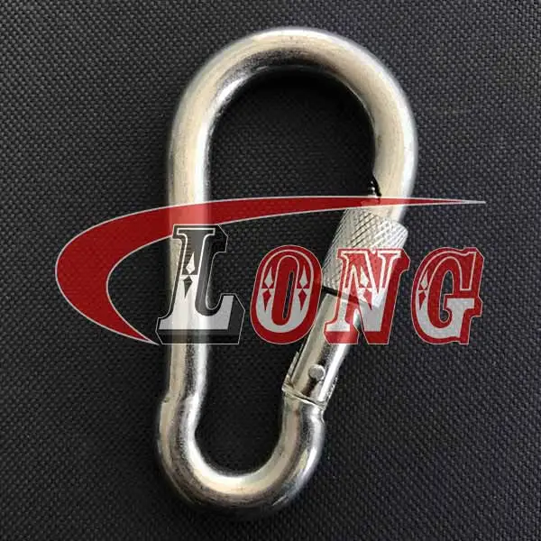 carabiner snap hook with screw nut zinc plated