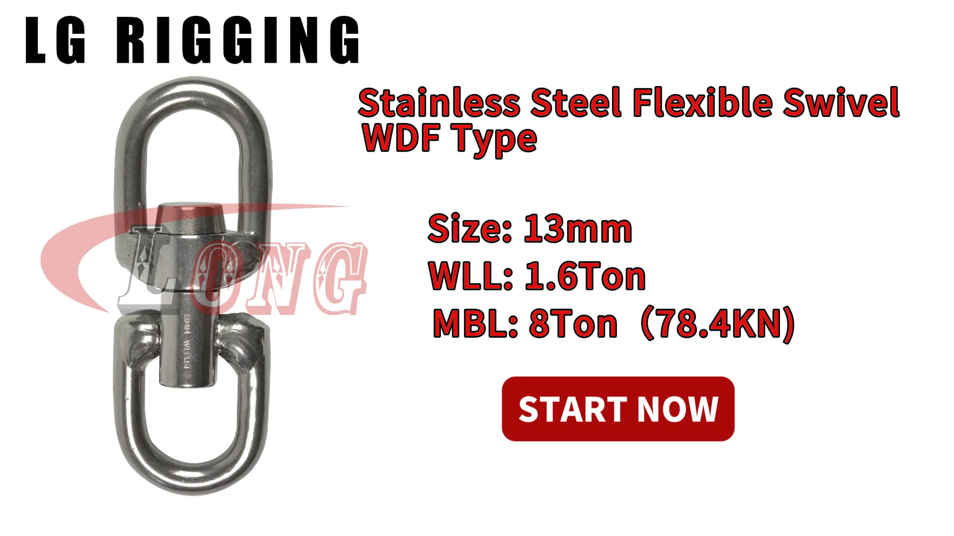 LGRIG® Break Test 13mm Stainless Steel Flexible Swivel WDF Type