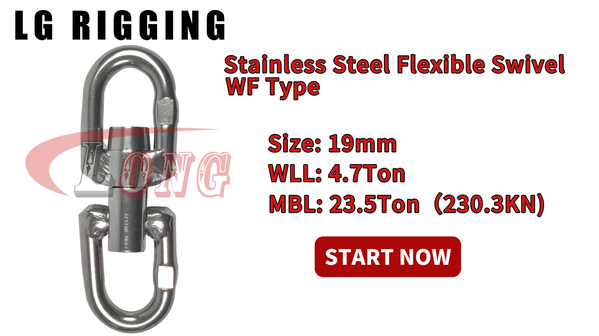 LGRIG® Break Test 19mm Stainless Steel Flexible Swivel WF Type