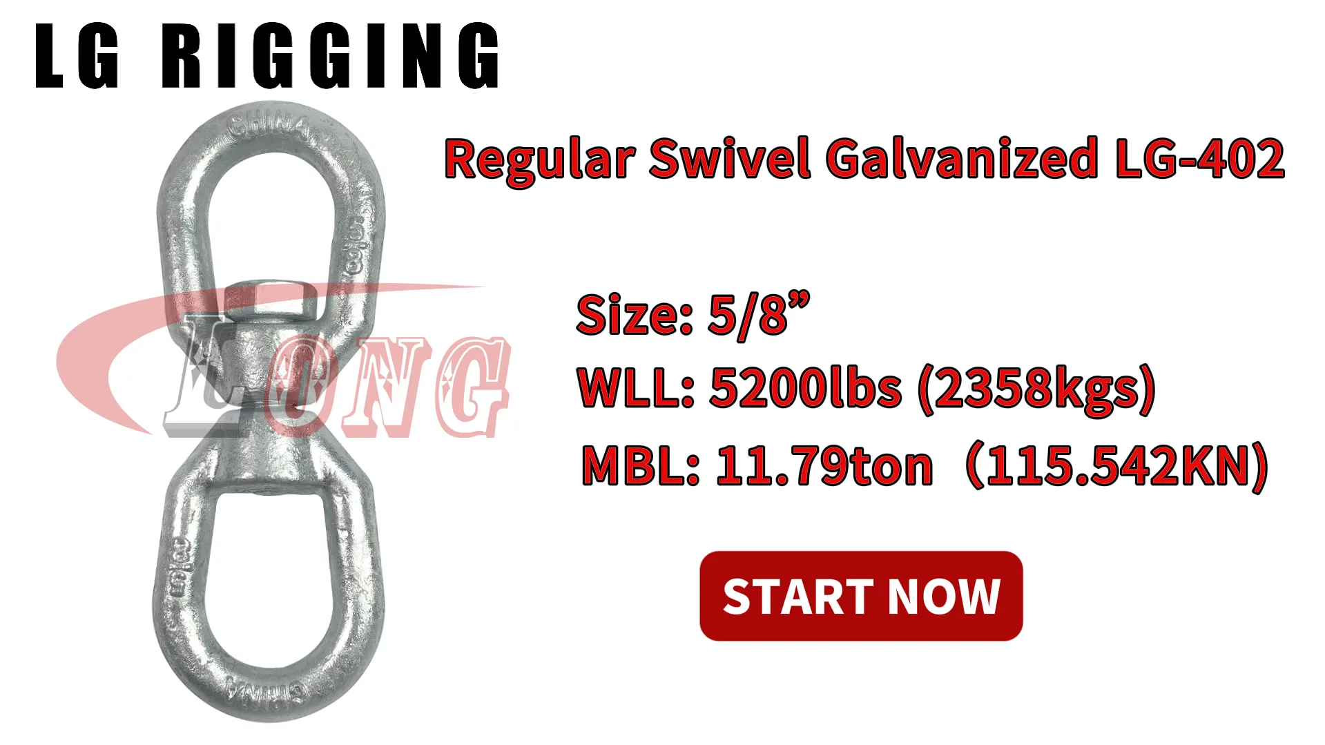 LGRIG® Break Test 5/8 Regular Swivel Galvanized LG-402