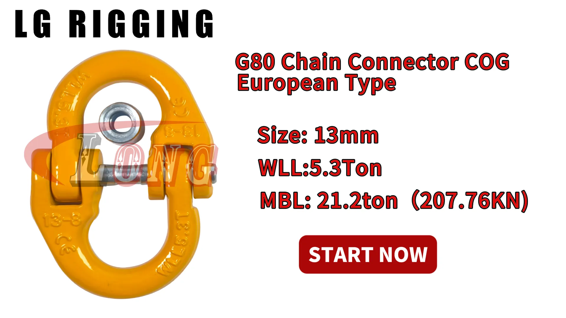 LGRIG® Break Test 13mm G80 Chain Connectors COG European Type