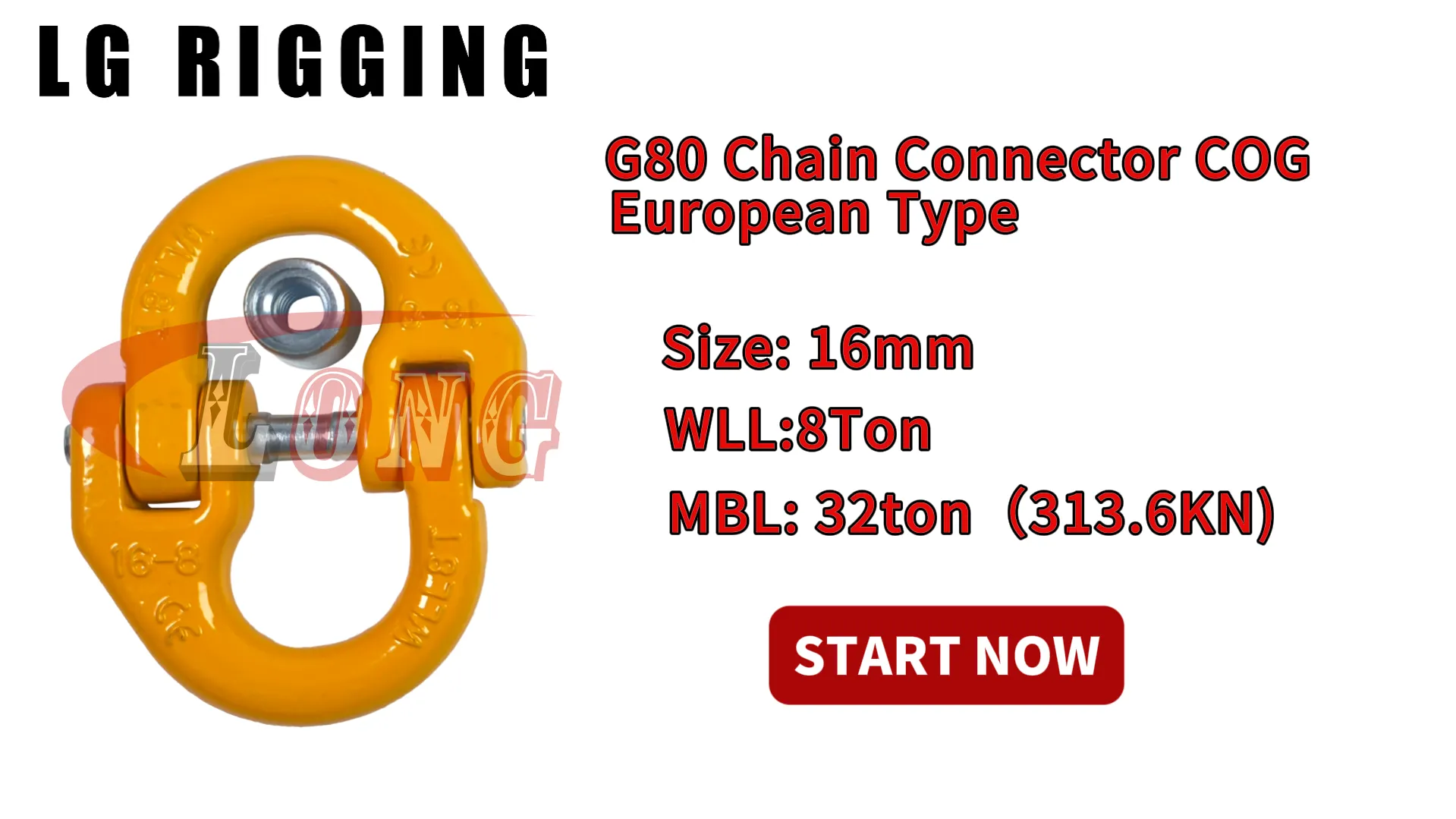 LGRIG® Break Test 16mm G80 Chain Connectors COG European Type