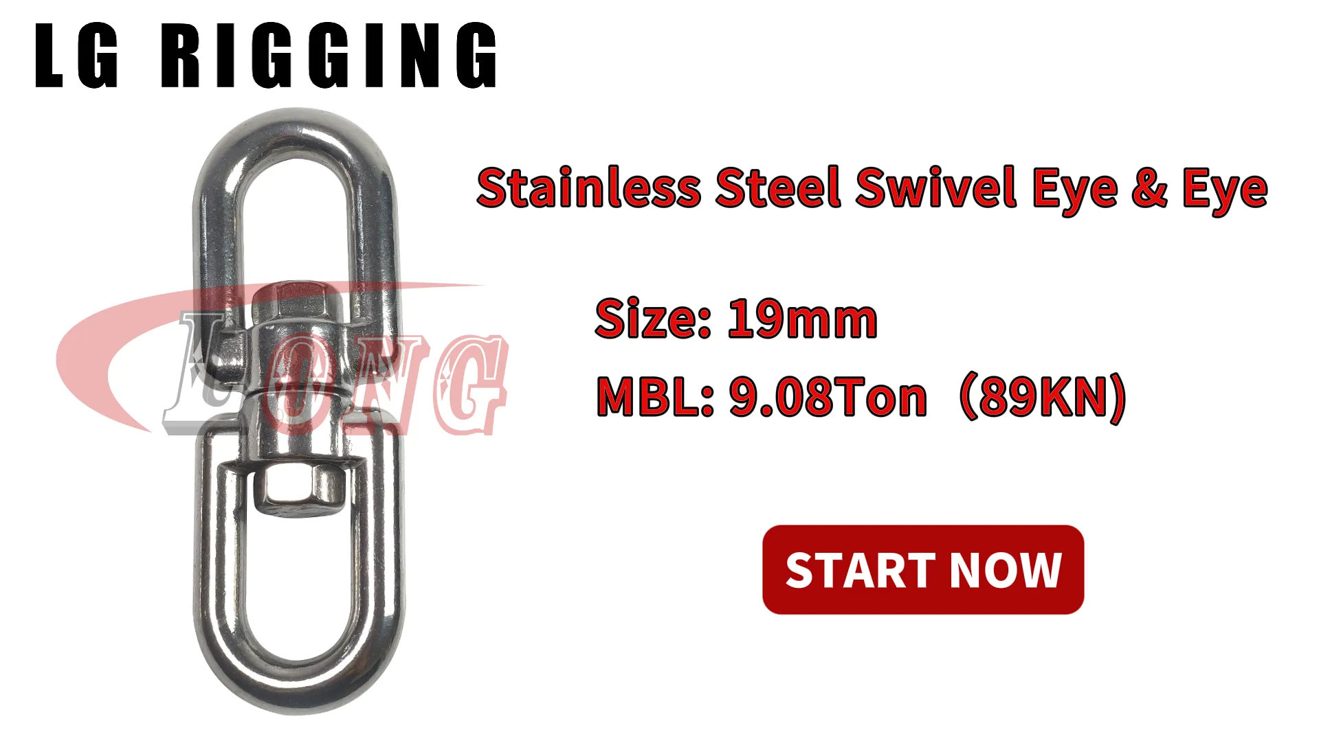 LGRIG® Break Test 19mm Chain Swivel Eye & Eye Stainless Steel