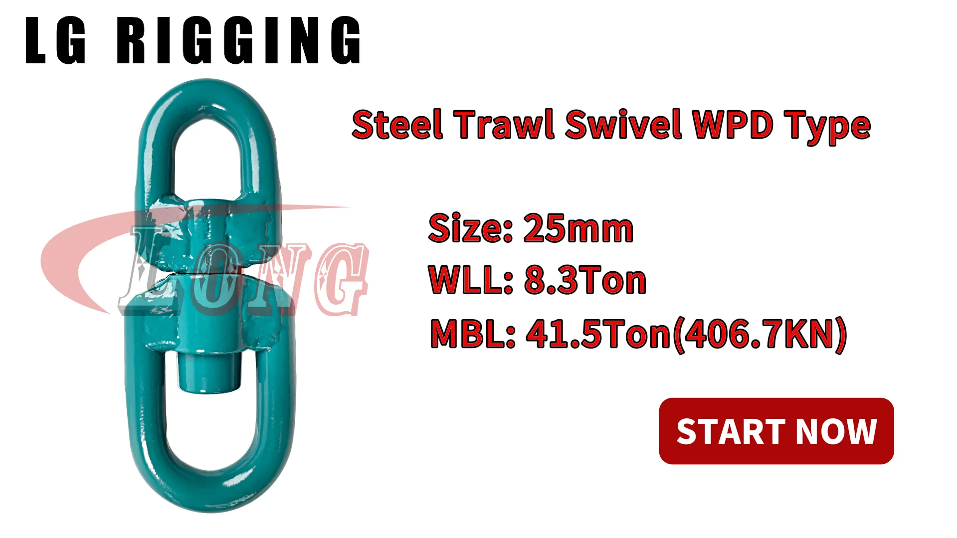 LGRIG® Break Test 25mm Trawl Swivel WPD Type