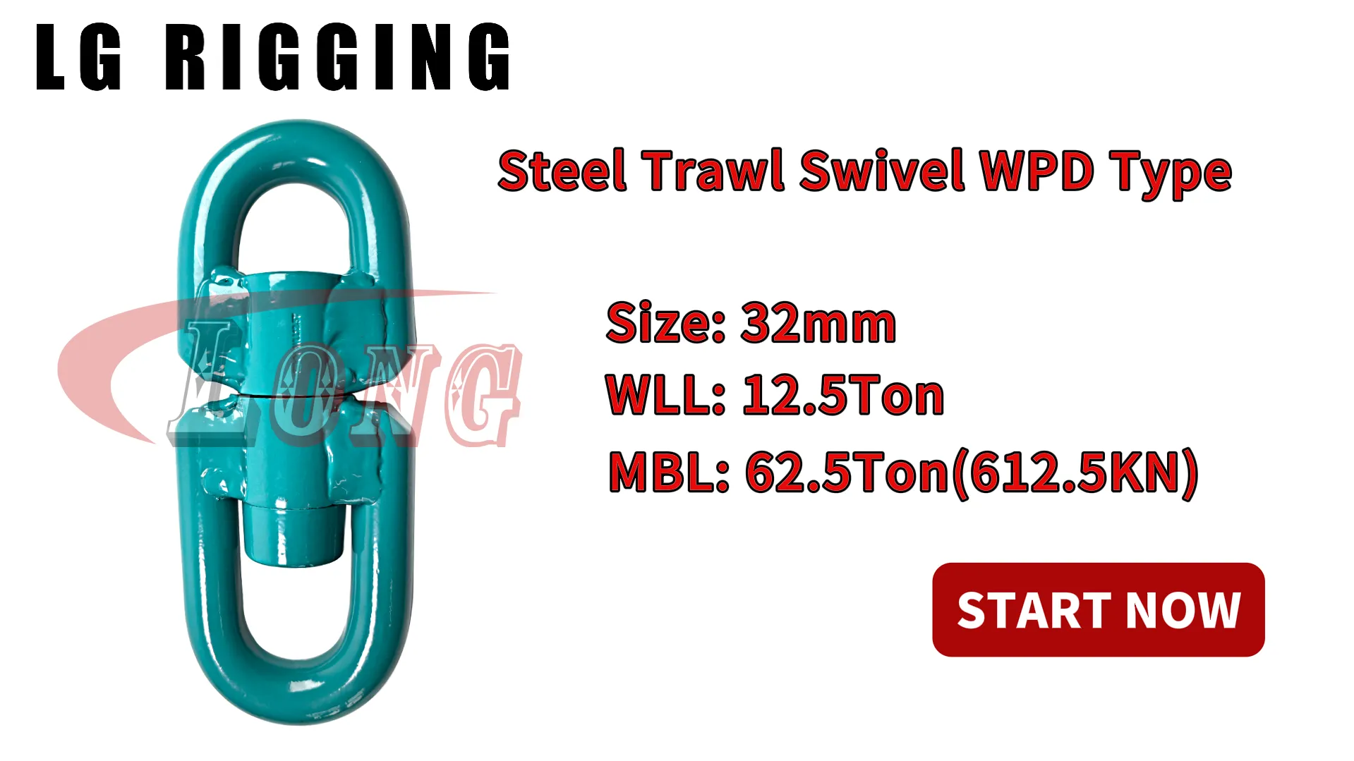 LGRIG® Break Test 32mm Trawl Swivel WPD Type