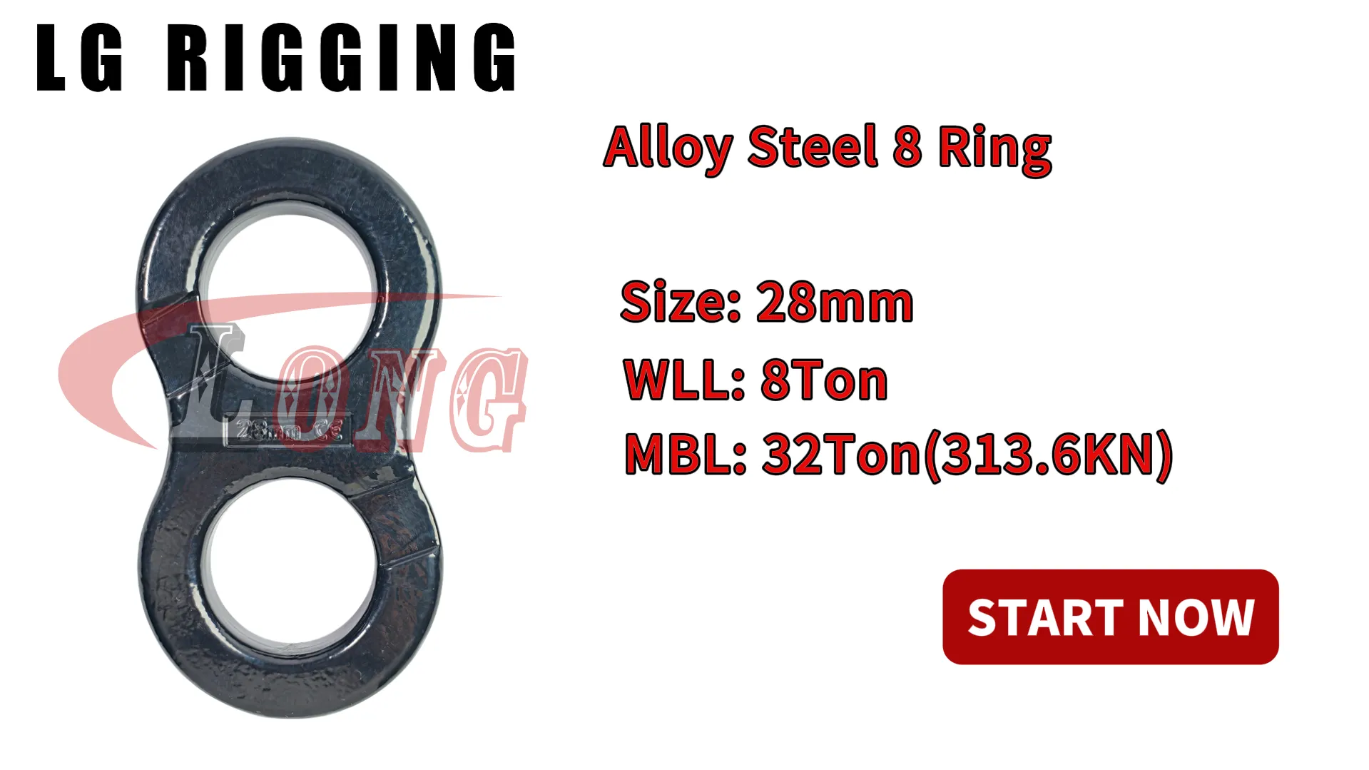 LGRIG® Break Test 28mm 8T Alloy Steel Pressed 8 Type Ring
