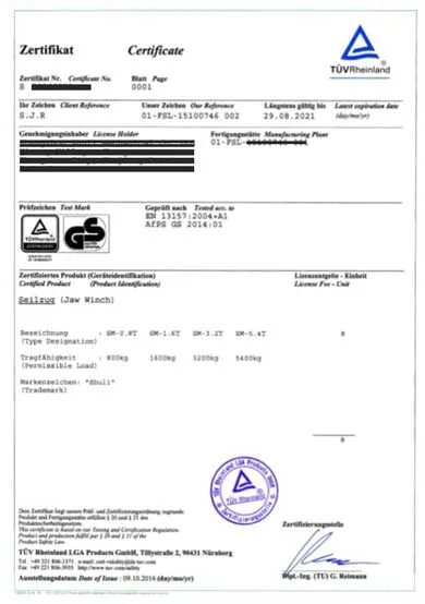 LGRIG® Wire Rope Pulling hoist in Aluminium WPA Type