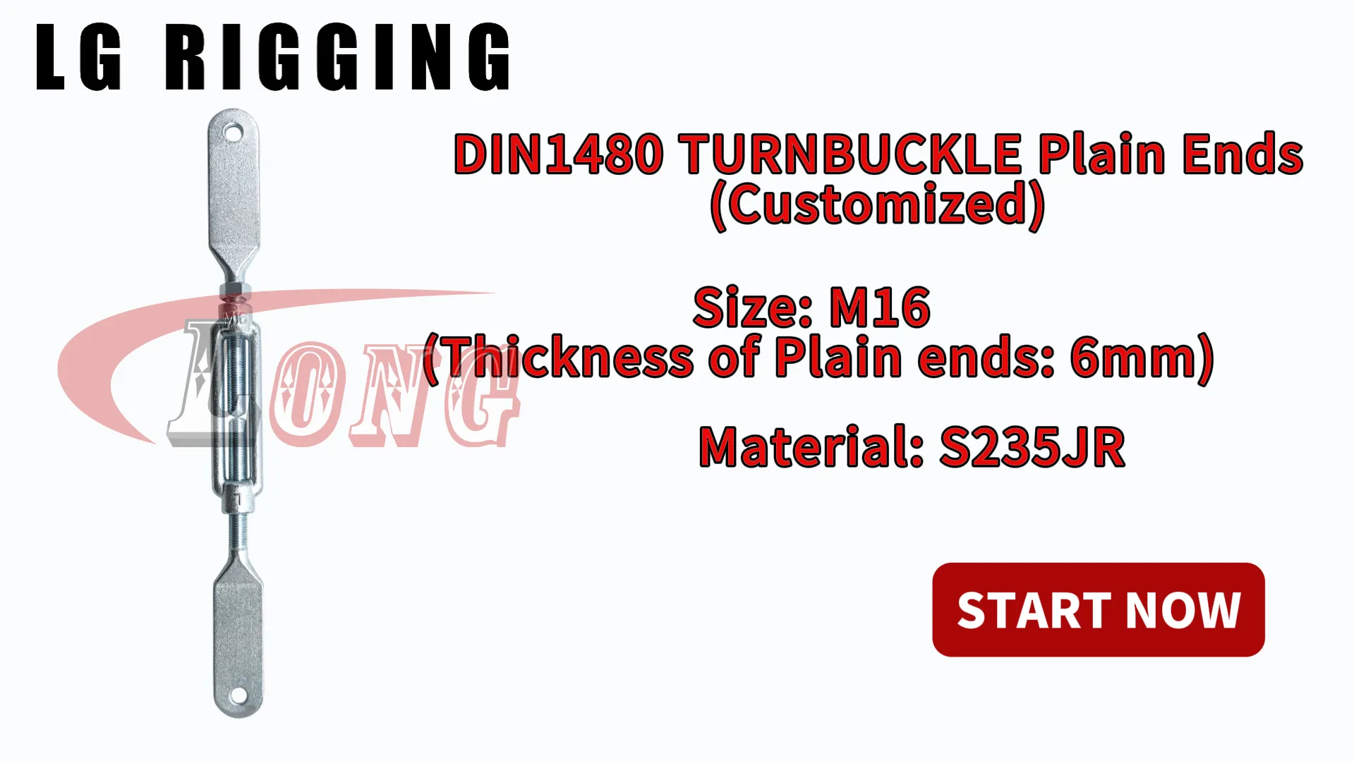 LGRIG® Break Test M16 DIN1480 TURNBUCKLE Plain Ends(Customized)